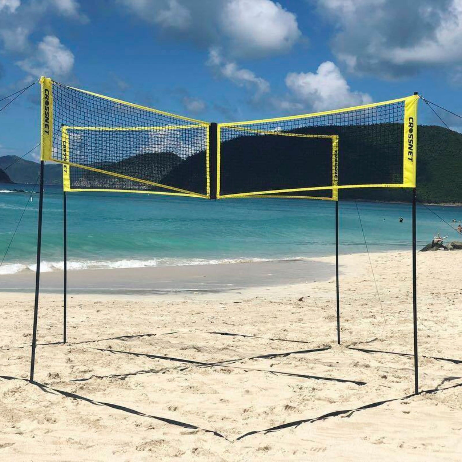 Kreuznetz für Volleyball/Badminton mit 4 Personen - multifunktional - Crossnet