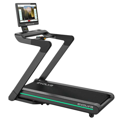 Evolve Fitness HT-300-TFT Laufband mit 23,8-Zoll-Touchscreen-Entertainment-Konsole – vollständig klappbar
