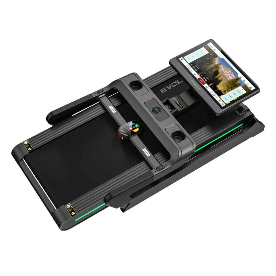Evolve Fitness HT-300-TFT Laufband mit 23,8-Zoll-Touchscreen-Entertainment-Konsole – vollständig klappbar