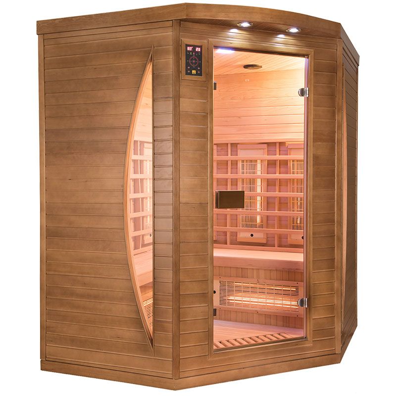 Infrarotsauna (Ecksauna) für 3 Personen - France Sauna Spectra 3-Sitzer