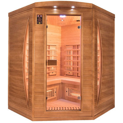 Infrarotsauna (Ecksauna) für 3 Personen - France Sauna Spectra 3-Sitzer