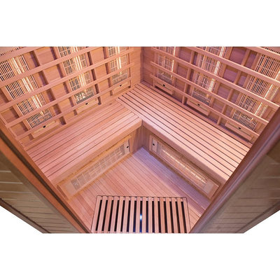 Infrarotsauna (Ecksauna) für 3 Personen - France Sauna Spectra 3-Sitzer