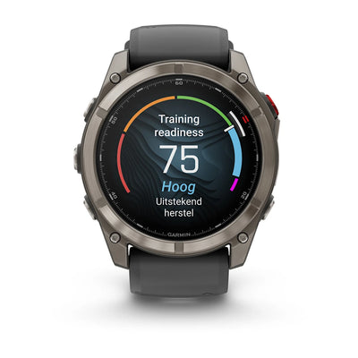 Garmin Fenix ​​8 Pro Sapphire – 51 mm / AMOLED – Titan mit graphitfarbenem/schwarzem Silikonarmband – Premium-Multisportuhr