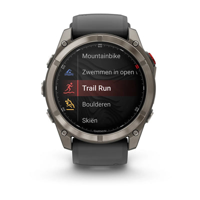 Garmin Fenix ​​8 Pro Sapphire – 51 mm / AMOLED – Titan mit graphitfarbenem/schwarzem Silikonarmband – Premium-Multisportuhr