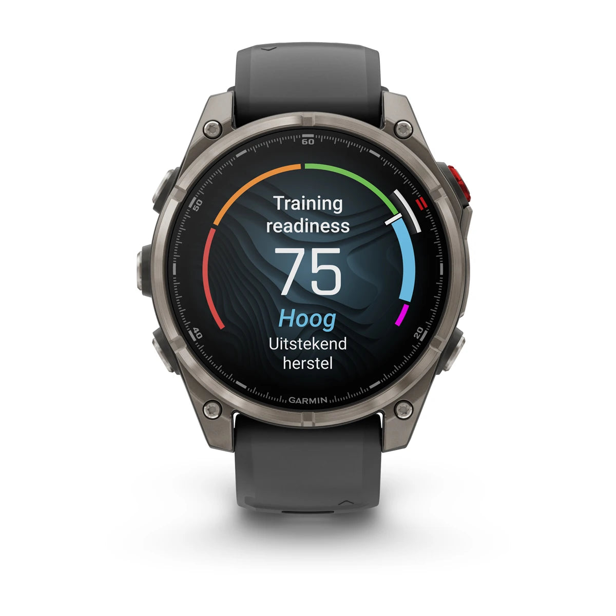 Garmin Fenix ​​8 Pro Sapphire – 47 mm / AMOLED – Titan mit graphitfarbenem/schwarzem Silikonarmband – Premium-Multisportuhr