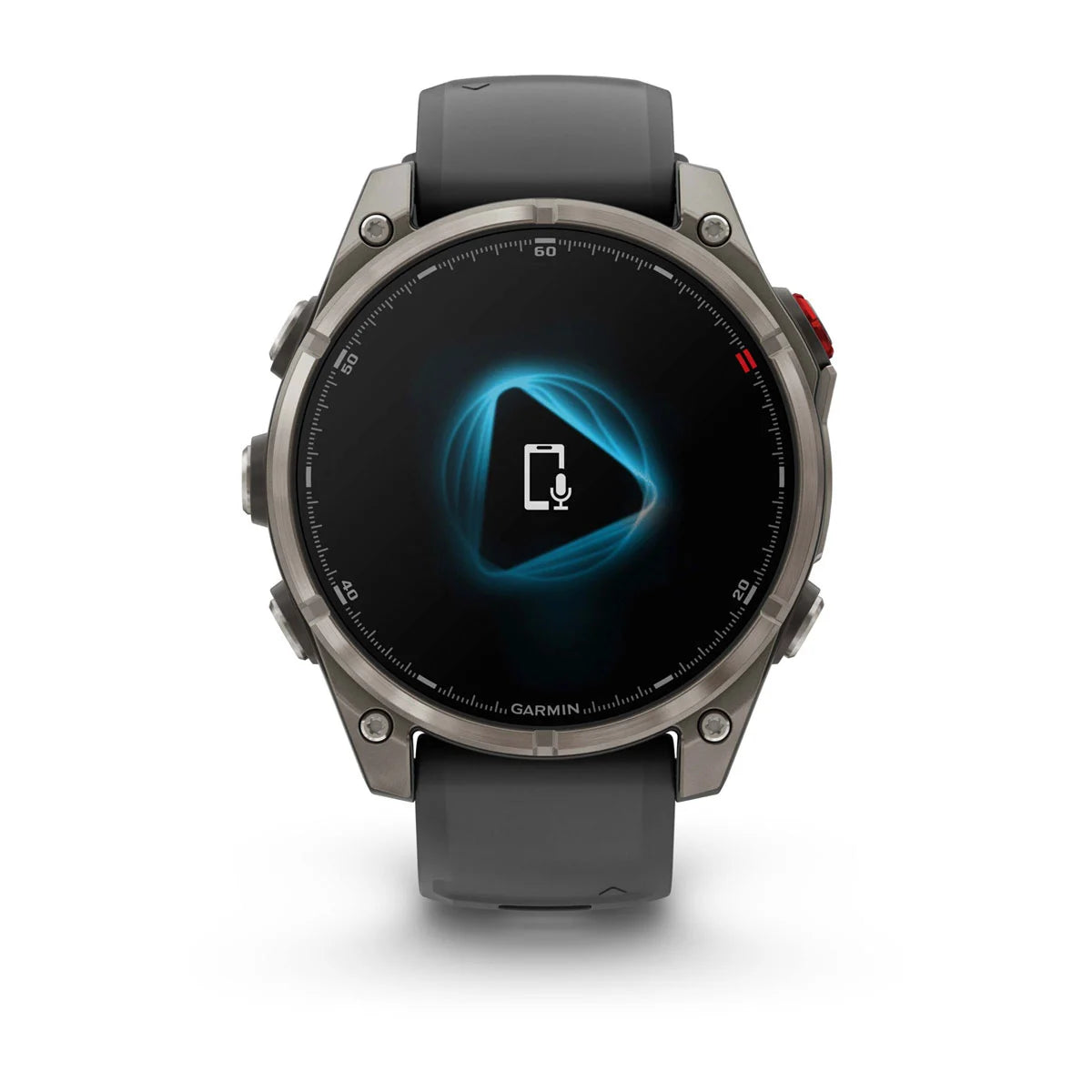Garmin Fenix ​​8 Pro Sapphire – 47 mm / AMOLED – Titan mit graphitfarbenem/schwarzem Silikonarmband – Premium-Multisportuhr