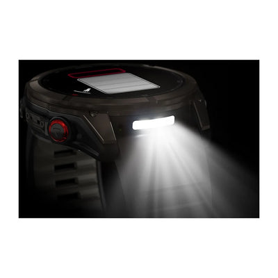 Garmin Fenix ​​8 Pro Sapphire – 51 mm / AMOLED – Carbongraues DLC-Titan mit schwarzem/kieselgrauem Silikonarmband – Premium-Multisportuhr