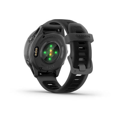 Garmin Forerunner 570 – 42 mm – Premium-Laufuhr – Schiefergraues Aluminium mit transparentem schwarz/schwarzem Armband