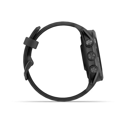 Garmin Forerunner 570 – 42 mm – Premium-Laufuhr – Schiefergraues Aluminium mit transparentem schwarz/schwarzem Armband