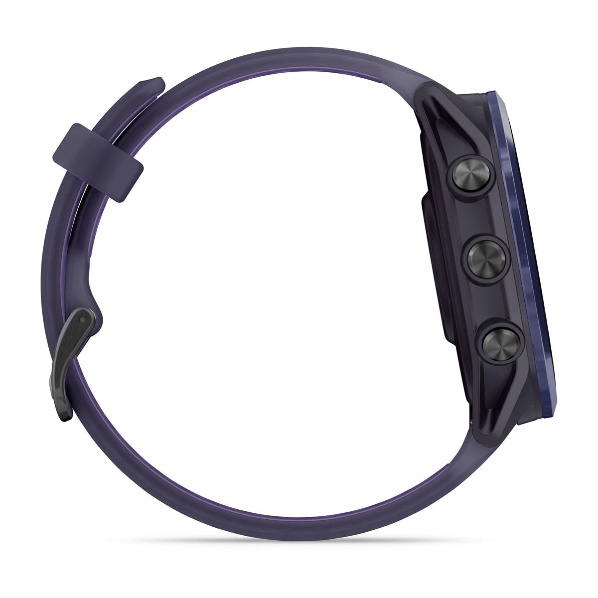 Garmin Forerunner 570 – 47 mm – Premium-Laufuhr – Indigo-Aluminium mit transparentem Armband in Imperial Purple/Indigo
