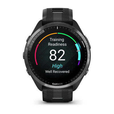 Garmin Forerunner 965 Schwarz mit gelb-schwarzem Silikonarmband – 47 mm – Premium-Lauf- und Multisportuhr