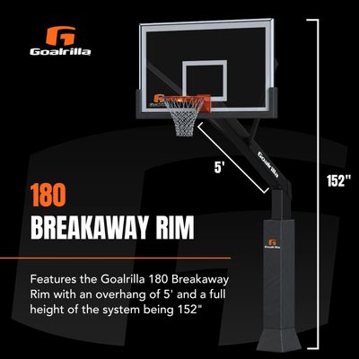 Goalrilla FH72 Professioneller Basketballkorb mit fester Höhe (für den Einbau im Boden)