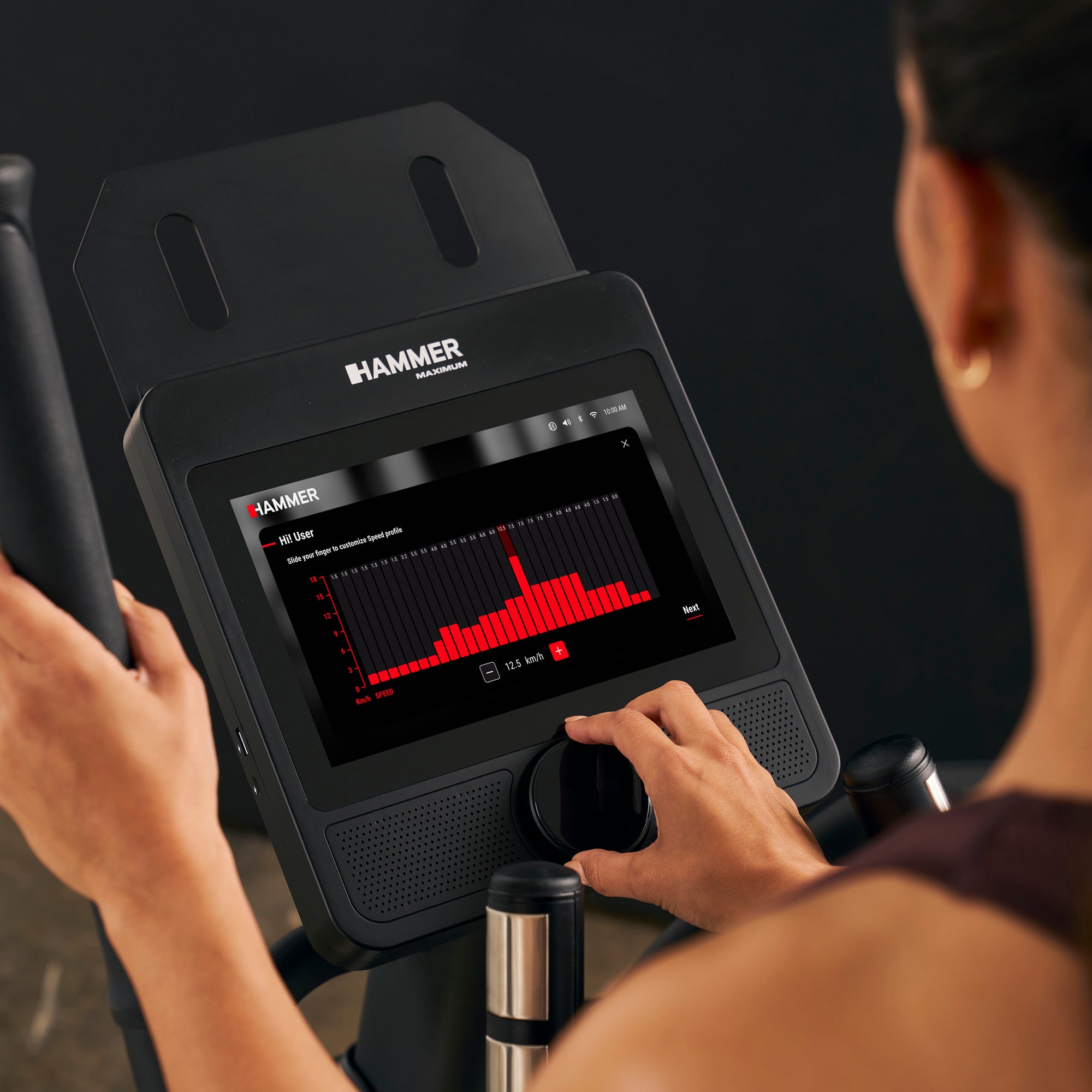 Hammer Maximum EL8000 professioneller Crosstrainer mit 10,1"-Touchscreen-Display