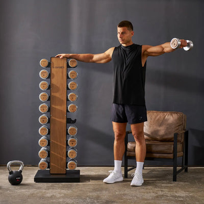 Hammer Maximum Haltertoren Exclusive - Dumbbells met opslagrek - Eikenhout