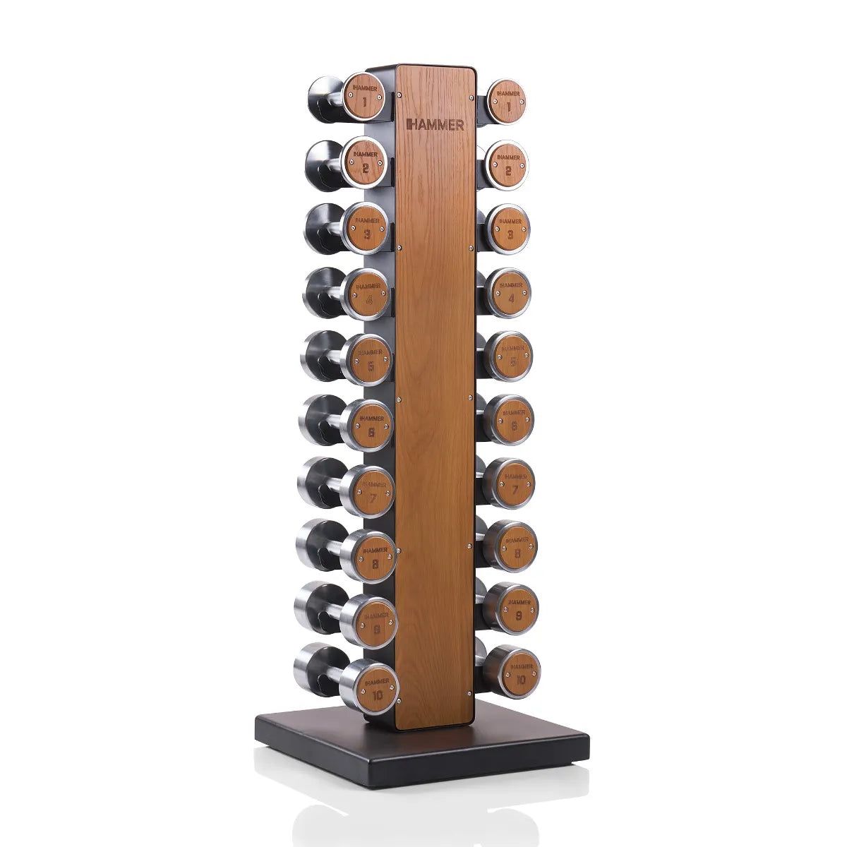 Hammer Maximum Haltertoren Exclusive - Dumbbells met opslagrek - Eikenhout