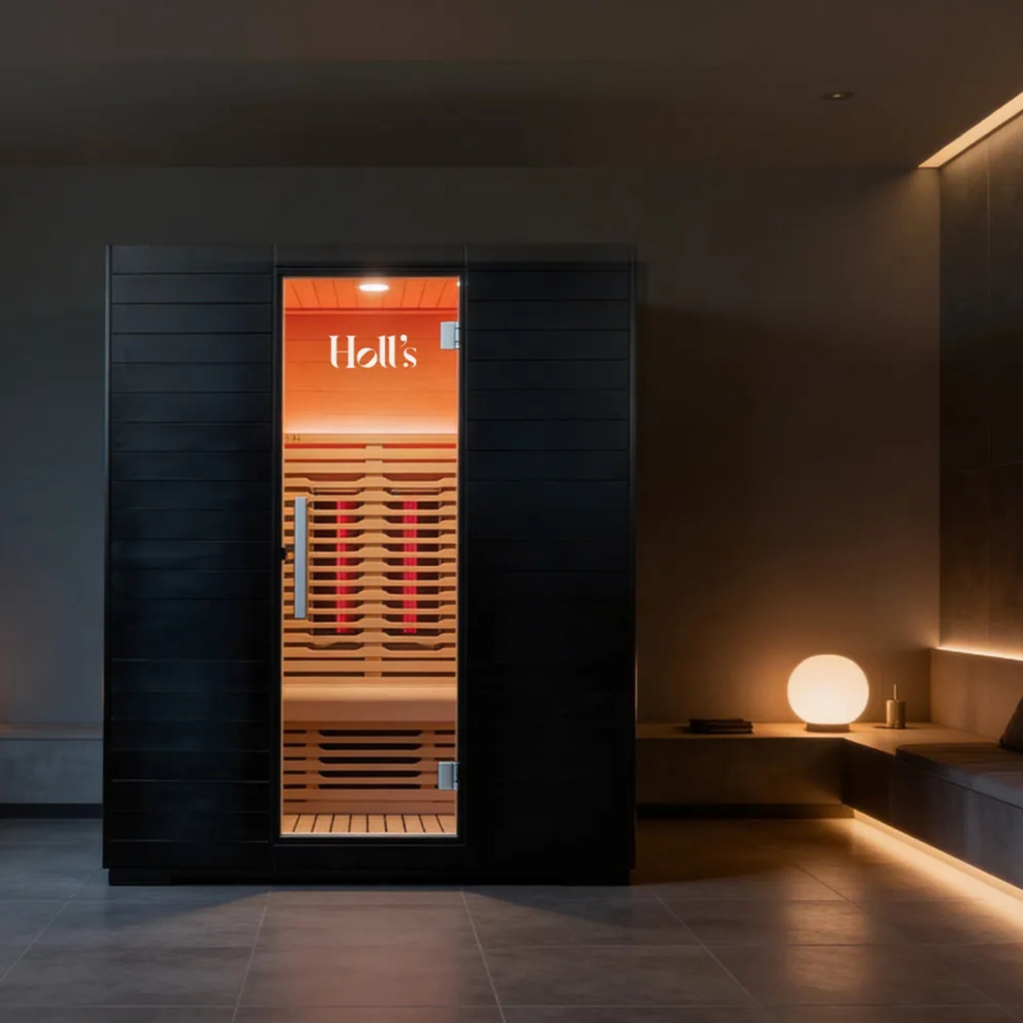 Zwarte Hybride Combi Sauna (infrarood & stoom) voor 3 personen - Holl's Hybrid Symbioz 160