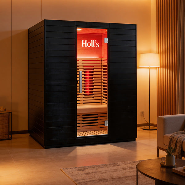Zwarte Hybride Combi Sauna (infrarood & stoom) voor 3 personen - Holl's Hybrid Symbioz 160