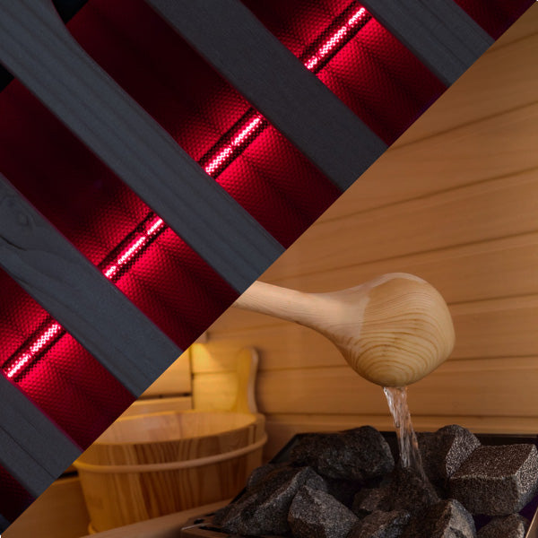 Zwarte Hybride Combi Sauna (infrarood & stoom) voor 3 personen - Holl's Hybrid Symbioz 160