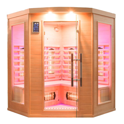 Infrarot-Ecksauna für 3 Personen - France Sauna Apollon Quartz 3-Sitzer