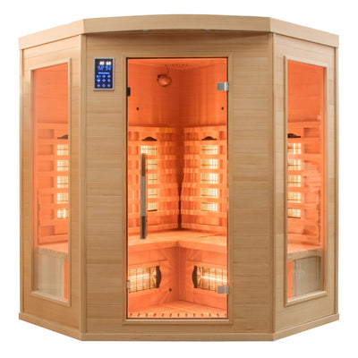Infrarot-Ecksauna für 3 Personen - France Sauna Apollon Quartz 3-Sitzer