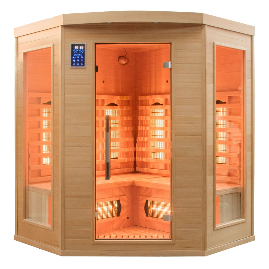 Infrarot-Ecksauna für 3 Personen - France Sauna Apollon Quartz 3-Sitzer 