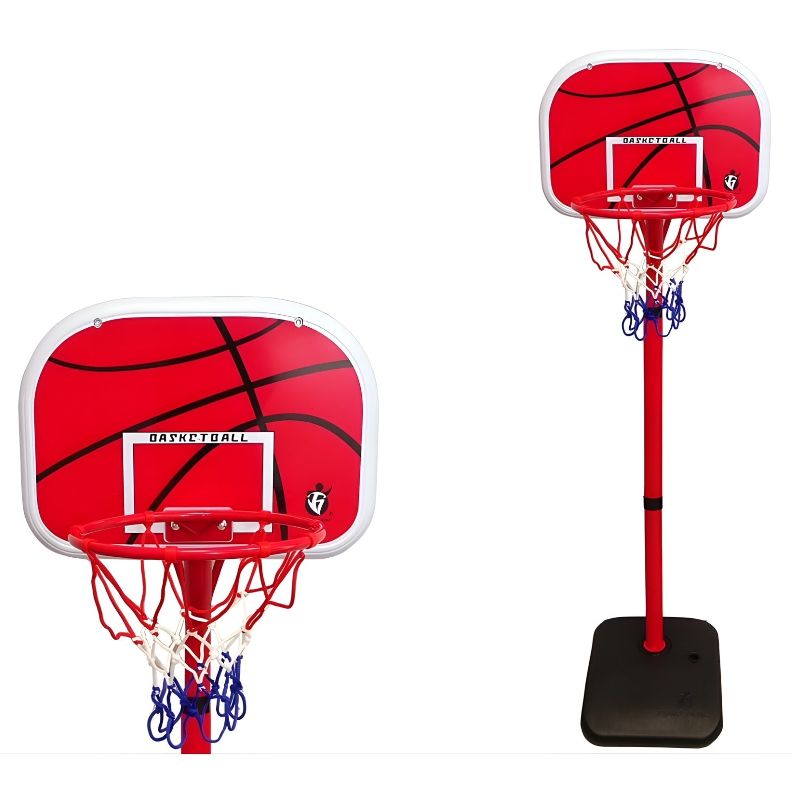 Kinderbasketbalset Starter (verplaatsbaar) - In hoogte verstelbaar 120 / 160 cm - Basketbalpaal / net / bal / pomp