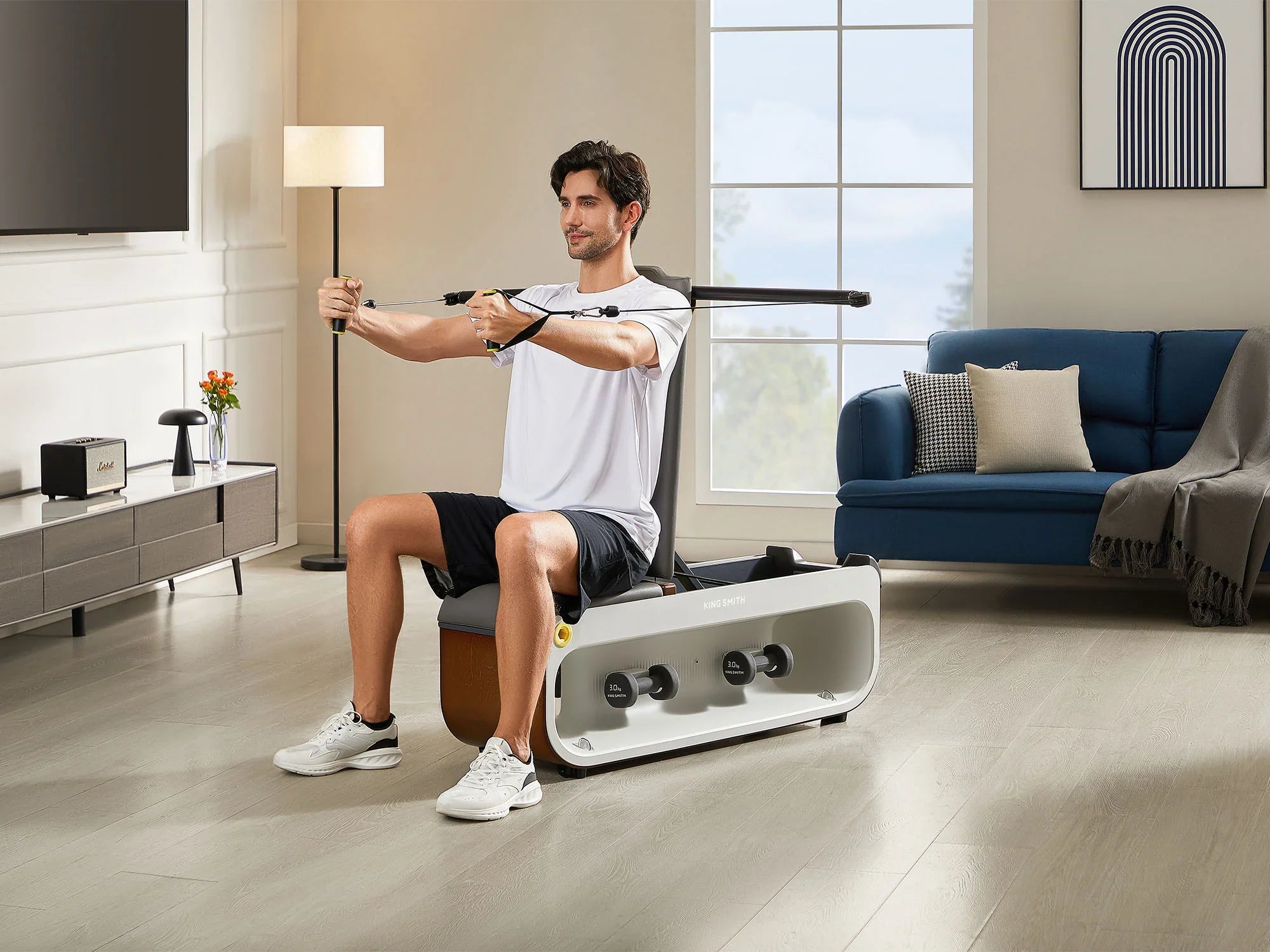 KingSmith WalkingPad multifunctionele trainingsbank met kabels