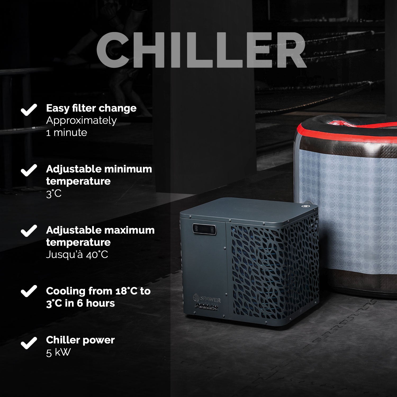 Netspa UFC Eisbad mit 5 kW Kühler (3-40°C)