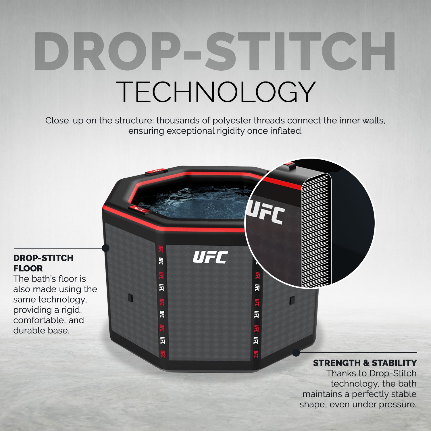 Netspa UFC Octagon ijsbad met 3 kW Poolex Spawer O'Spa chiller (3-40°C)