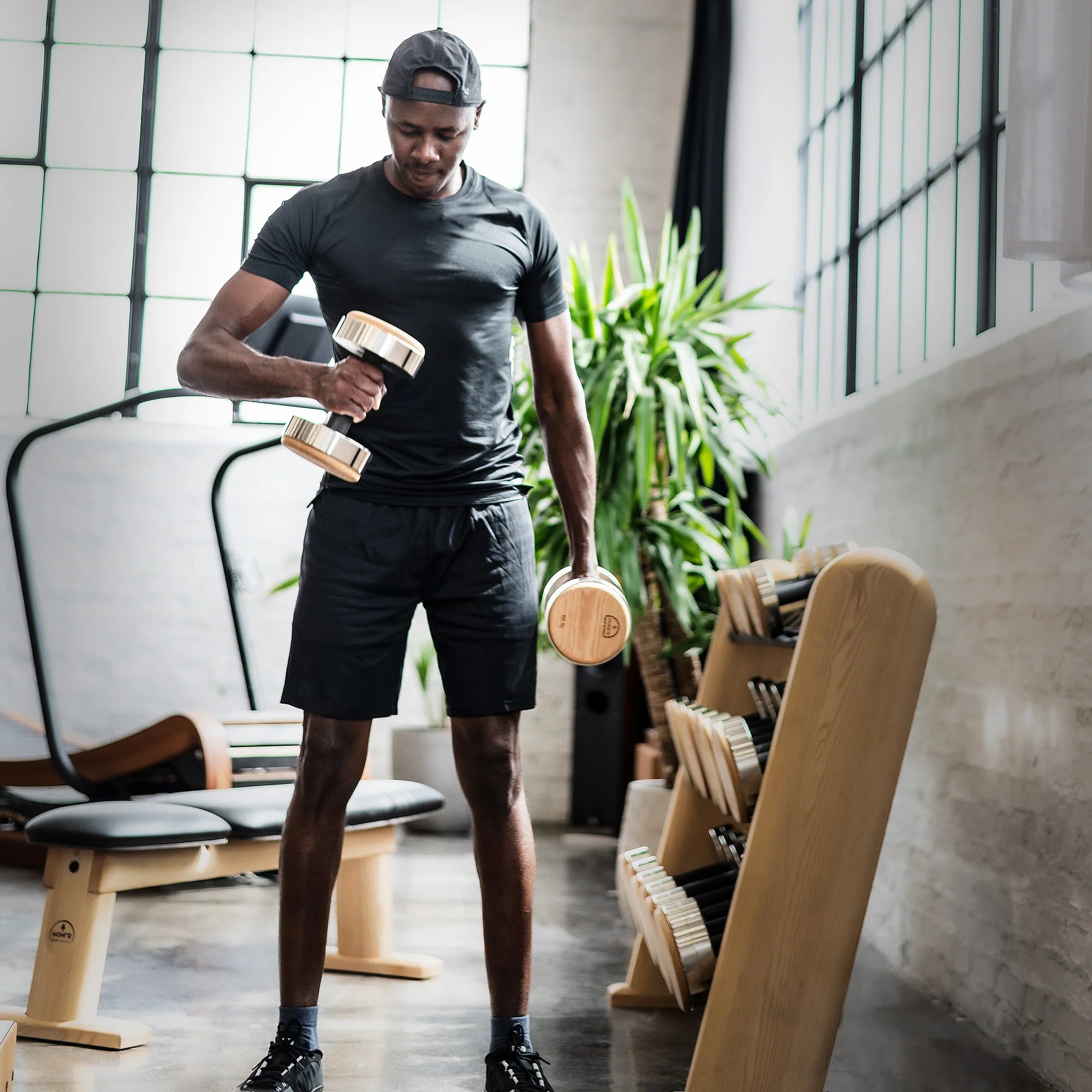 NOHRD Hantel-Set Walnuss – Gewichte mit Ablagefach – Walnuss