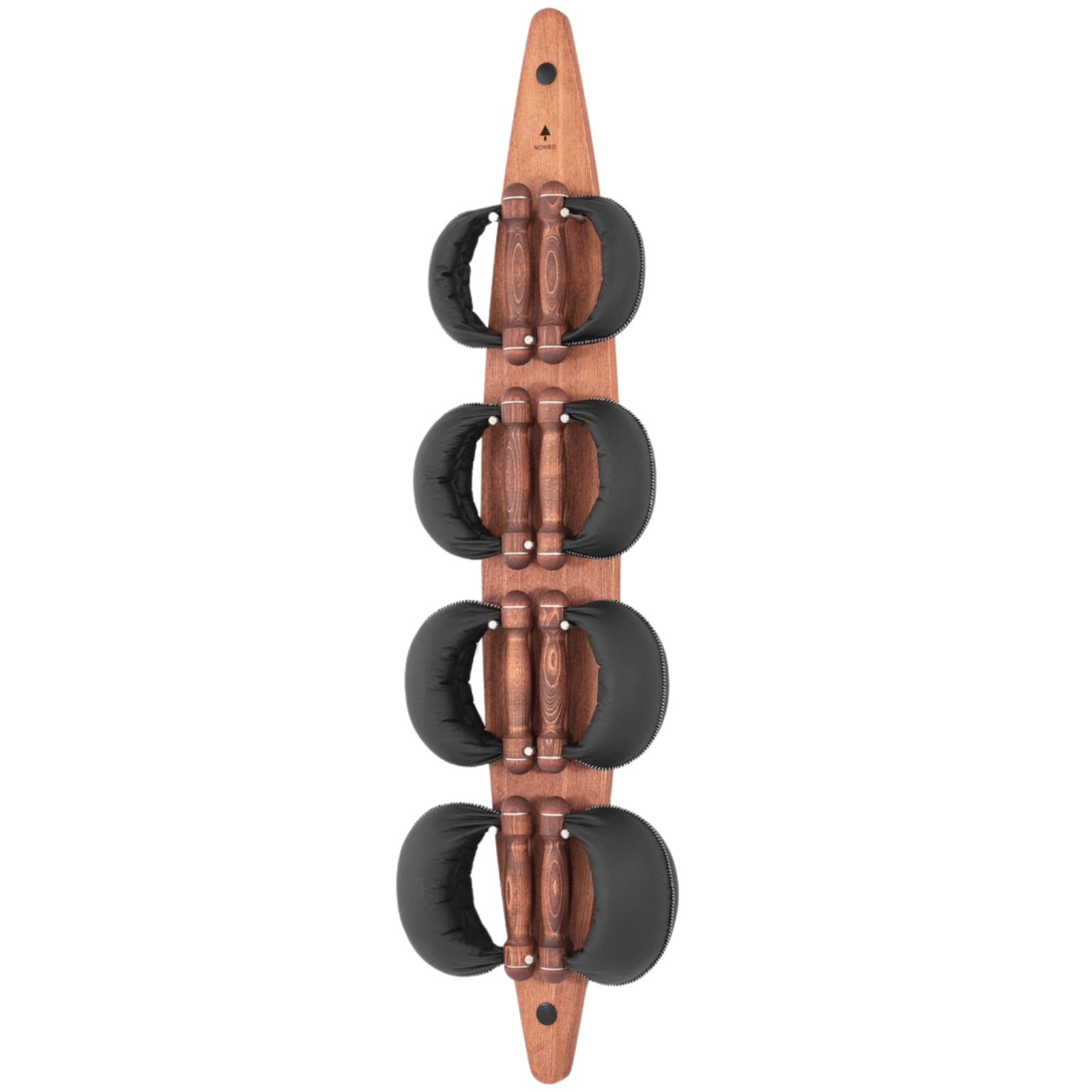 NOHRD Swing Board Set Club – Kettlebells mit Wandaufbewahrung – gebeizte Eiche und Leder