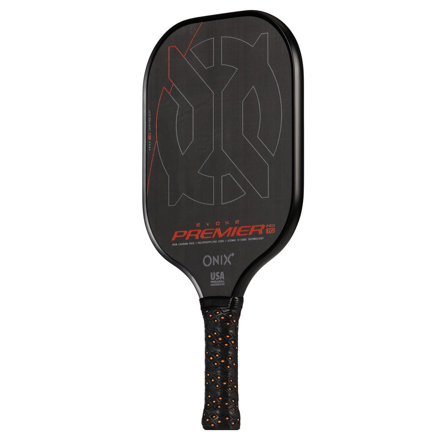 ONIX Evoke Premier Raw Carbon 12 (Power) Orange - Pickleball-Schläger - Turnierqualität