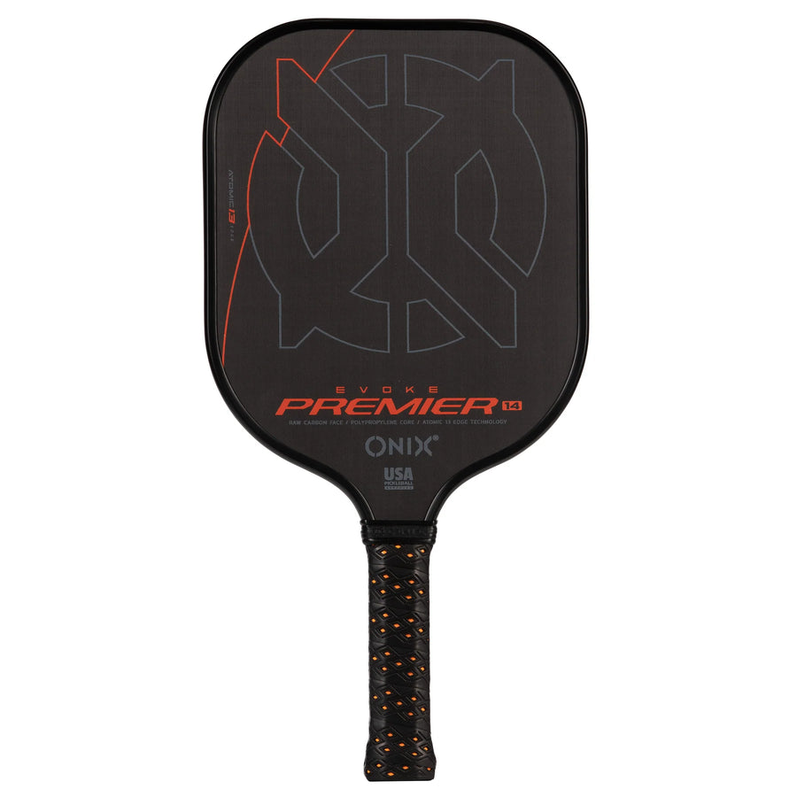 ONIX Evoke Premier Raw Carbon 14 (Control) Orange - Pickleball-Schläger - Turnierqualität