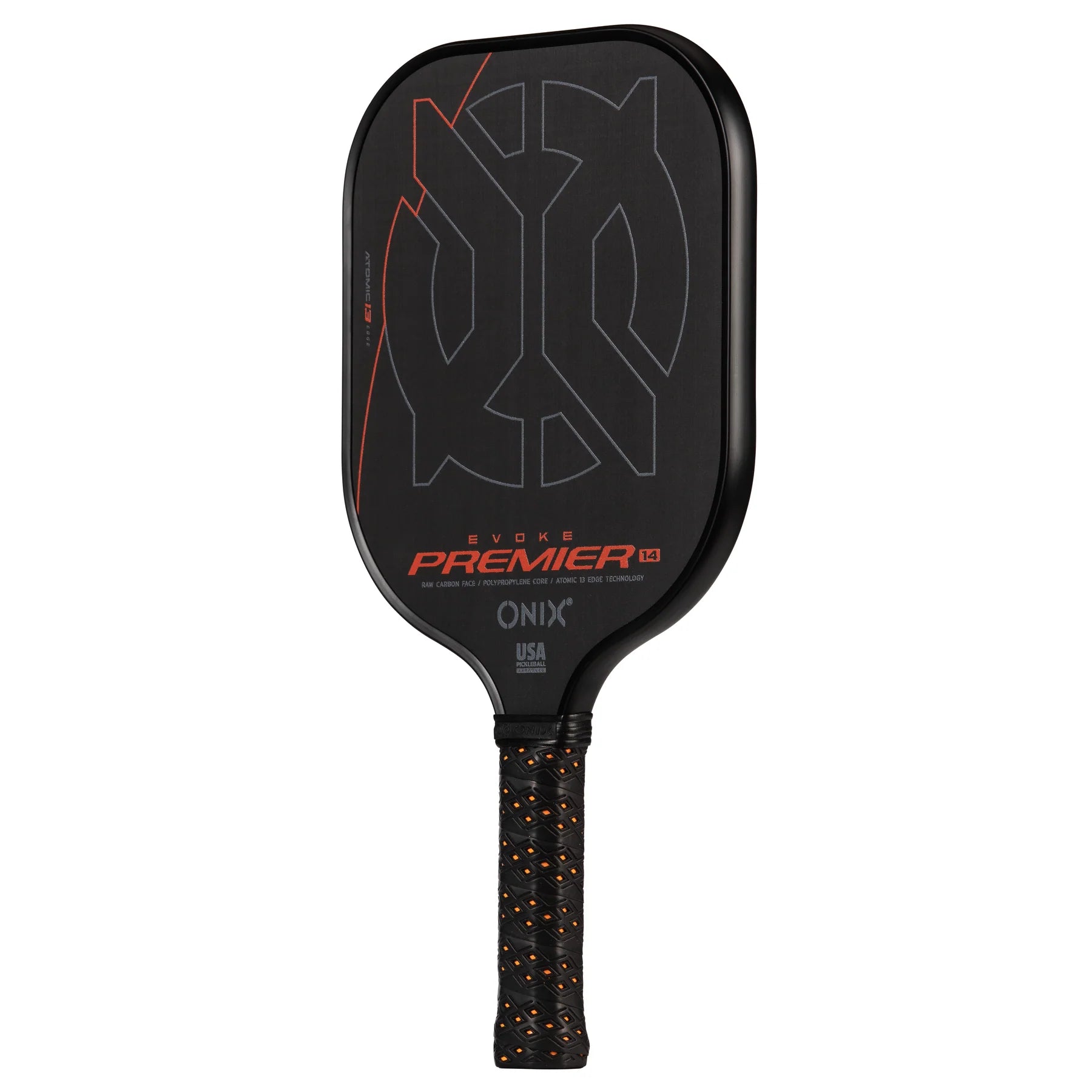 ONIX Evoke Premier Raw Carbon 14 (Control) Orange - Pickleball-Schläger - Turnierqualität