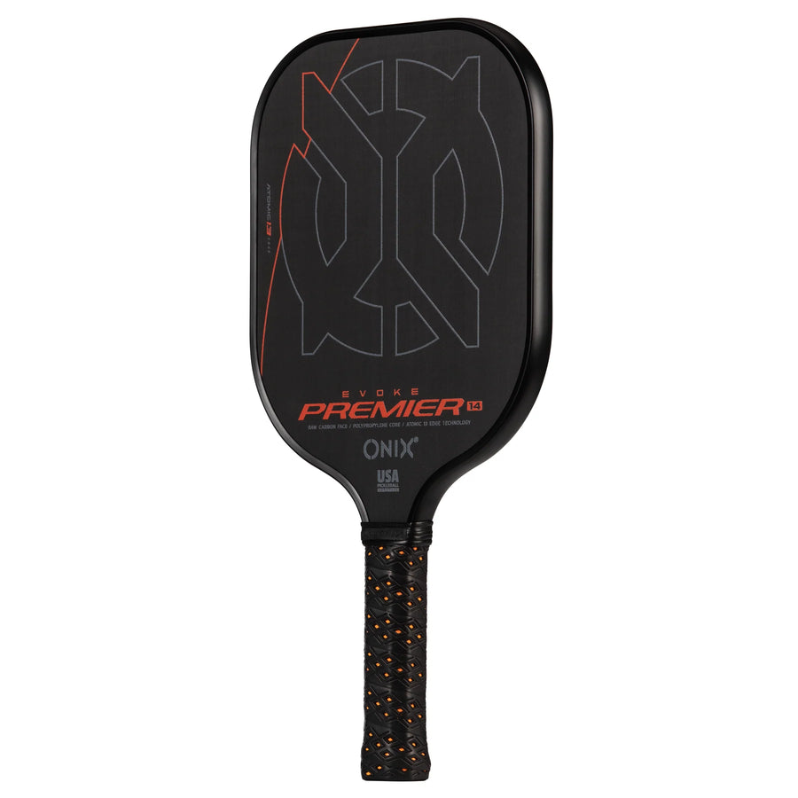 ONIX Evoke Premier Raw Carbon 14 (Control) Orange - Pickleball-Schläger - Turnierqualität