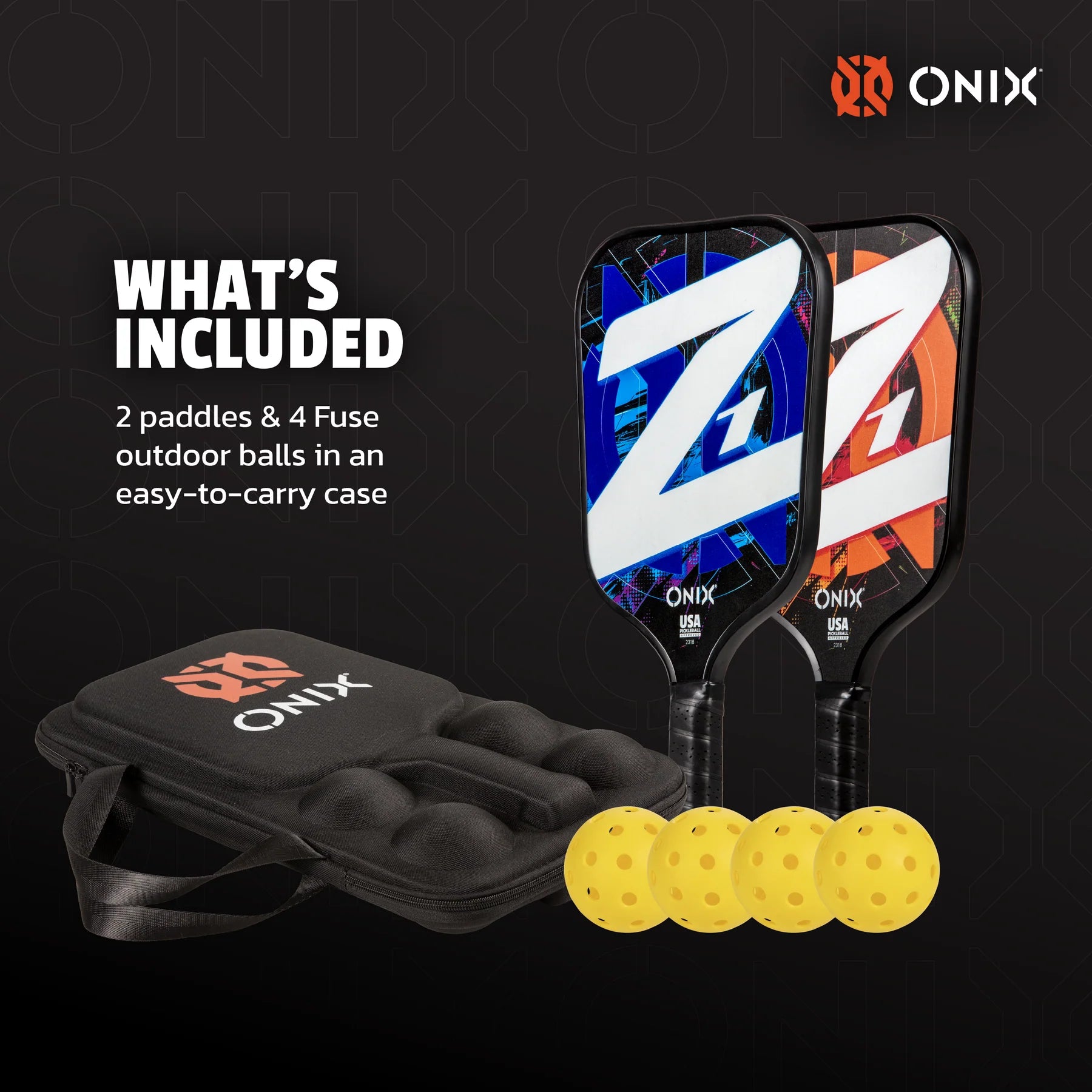 ONIX Z1 Pickleball-Set – 2 Pickleball-Schläger + Bälle (Freizeit)