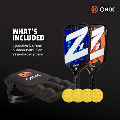 ONIX Z1 Pickleball-Set – 2 Pickleball-Schläger + Bälle (Freizeit)