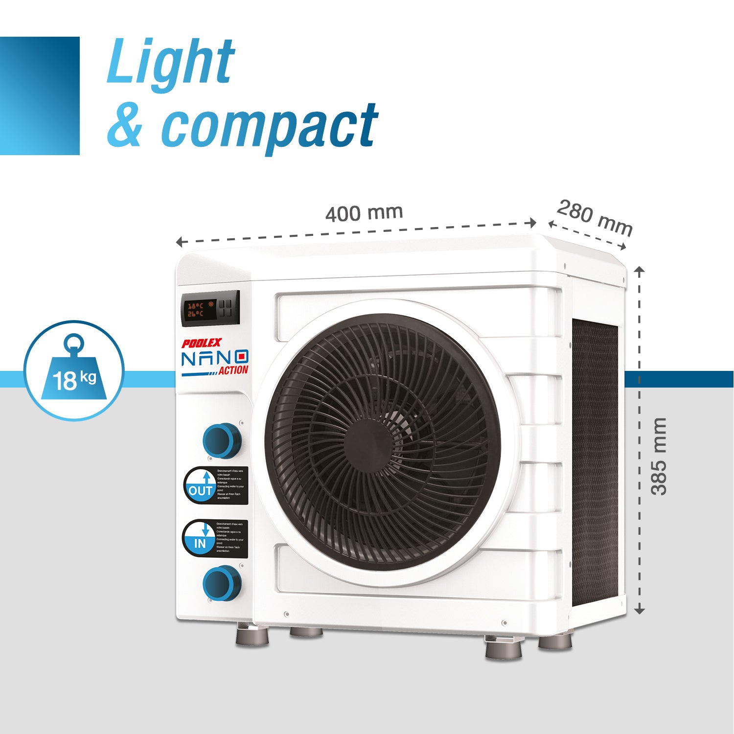 Poolex Nano Action (5kW) - Wärmepumpe für (Schwimm-)Pools bis 35 m3