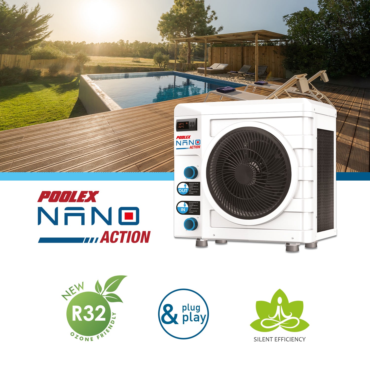 Poolex Nano Action (5kW) - Wärmepumpe für (Schwimm-)Pools bis 35 m3
