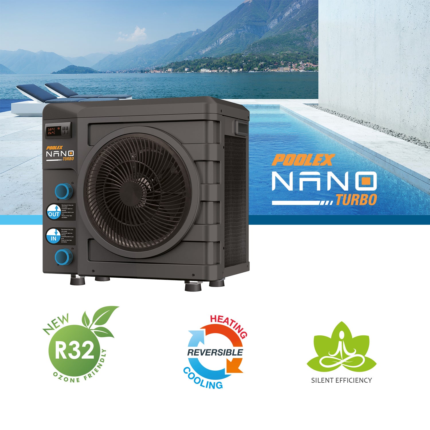 Poolex Nano Turbo (3kW) - Wärmepumpe für (Schwimm-)Pools bis 21 m3