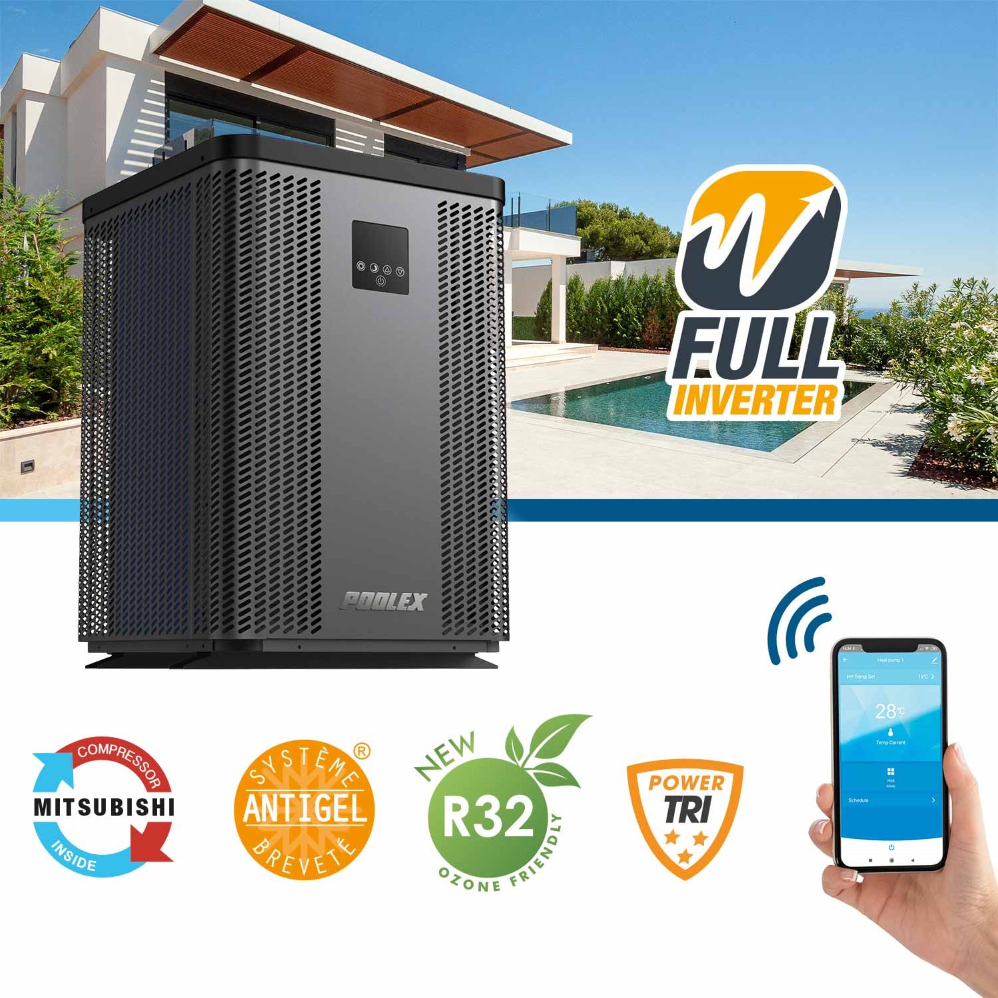 Poolex Silverline Top FI 250T warmtepomp voor zwembaden tot 130 m³