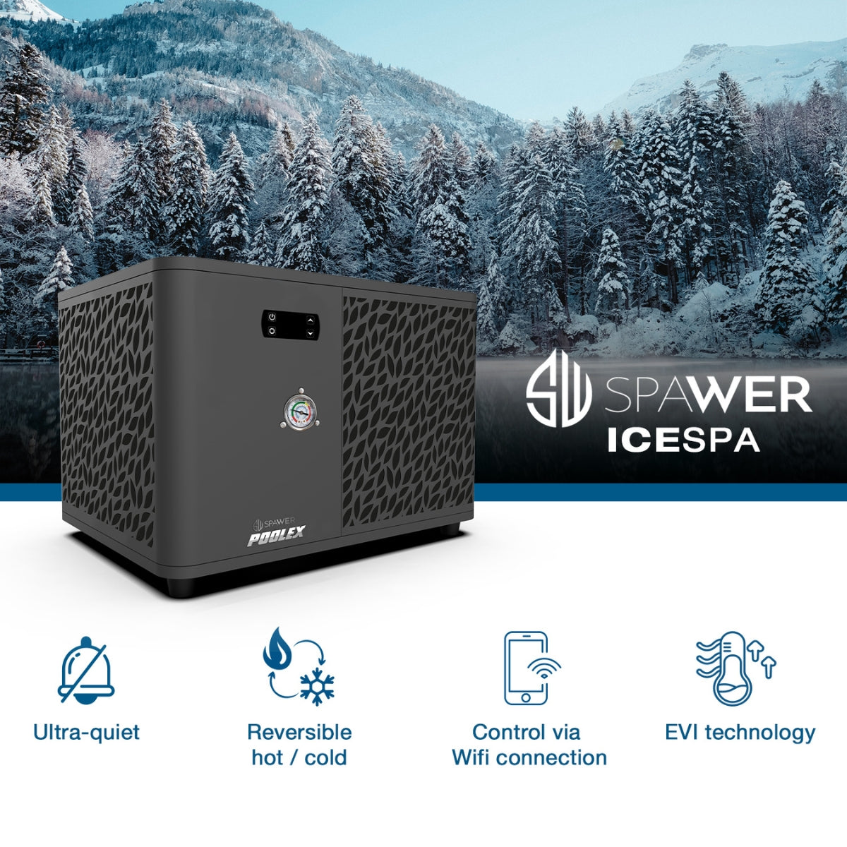 Poolex Spawer IceSpa 7 kW - Wärmepumpe für Spas bei kalten Bedingungen