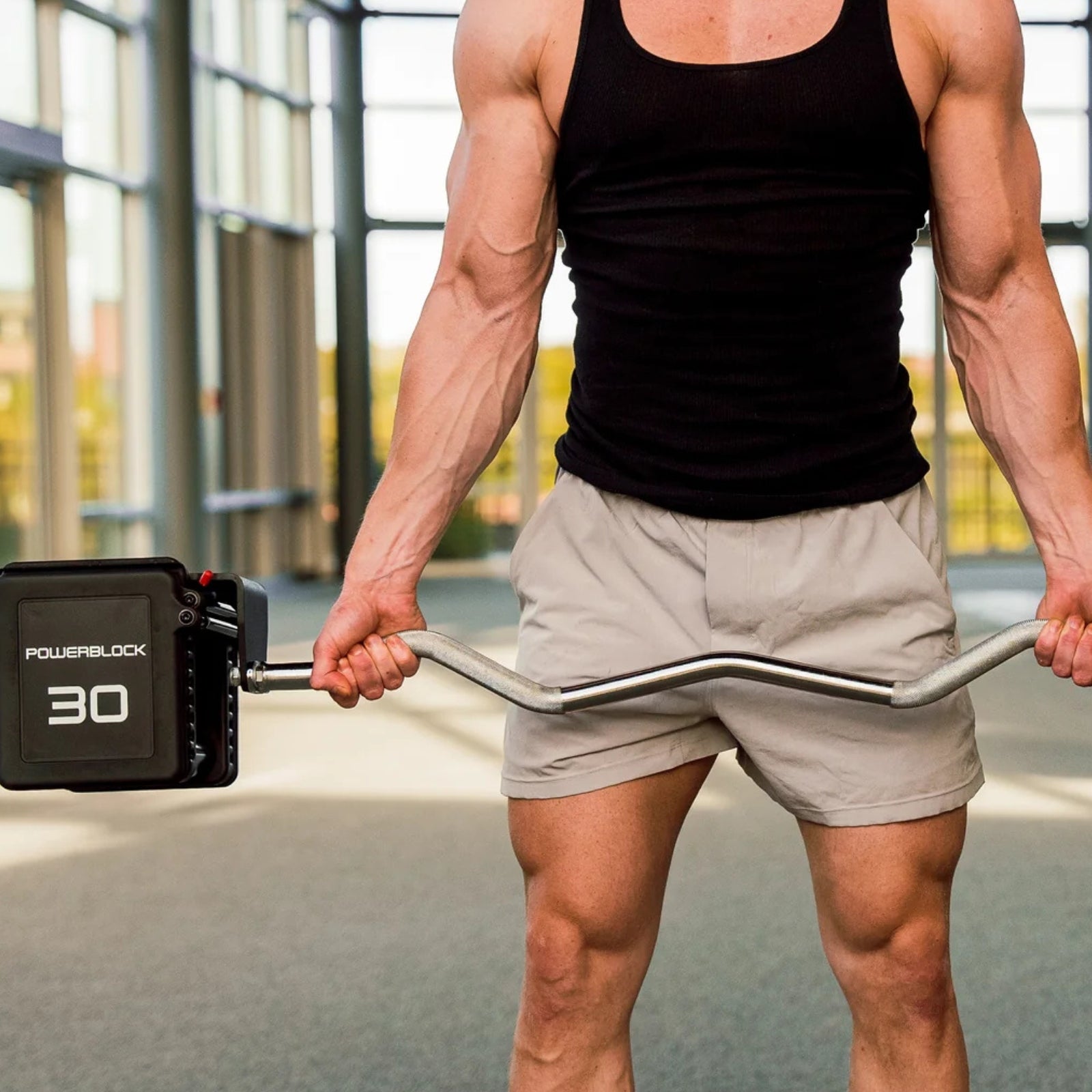 Powerblock PBPRO100EZB Pro 100 EZ-Curl-Langhantel für Powerblock Pro 100 Kurzhanteln