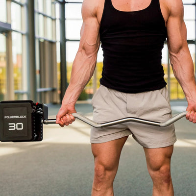 Powerblock PBPRO100EZB Pro 100 EZ-Curl-Langhantel für Powerblock Pro 100 Kurzhanteln