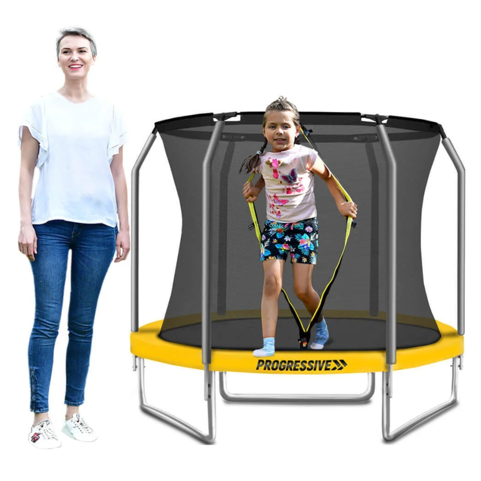 Thunder Deluxe Aufstelltrampolin rund (Ø244 cm) mit Netz - schwarz