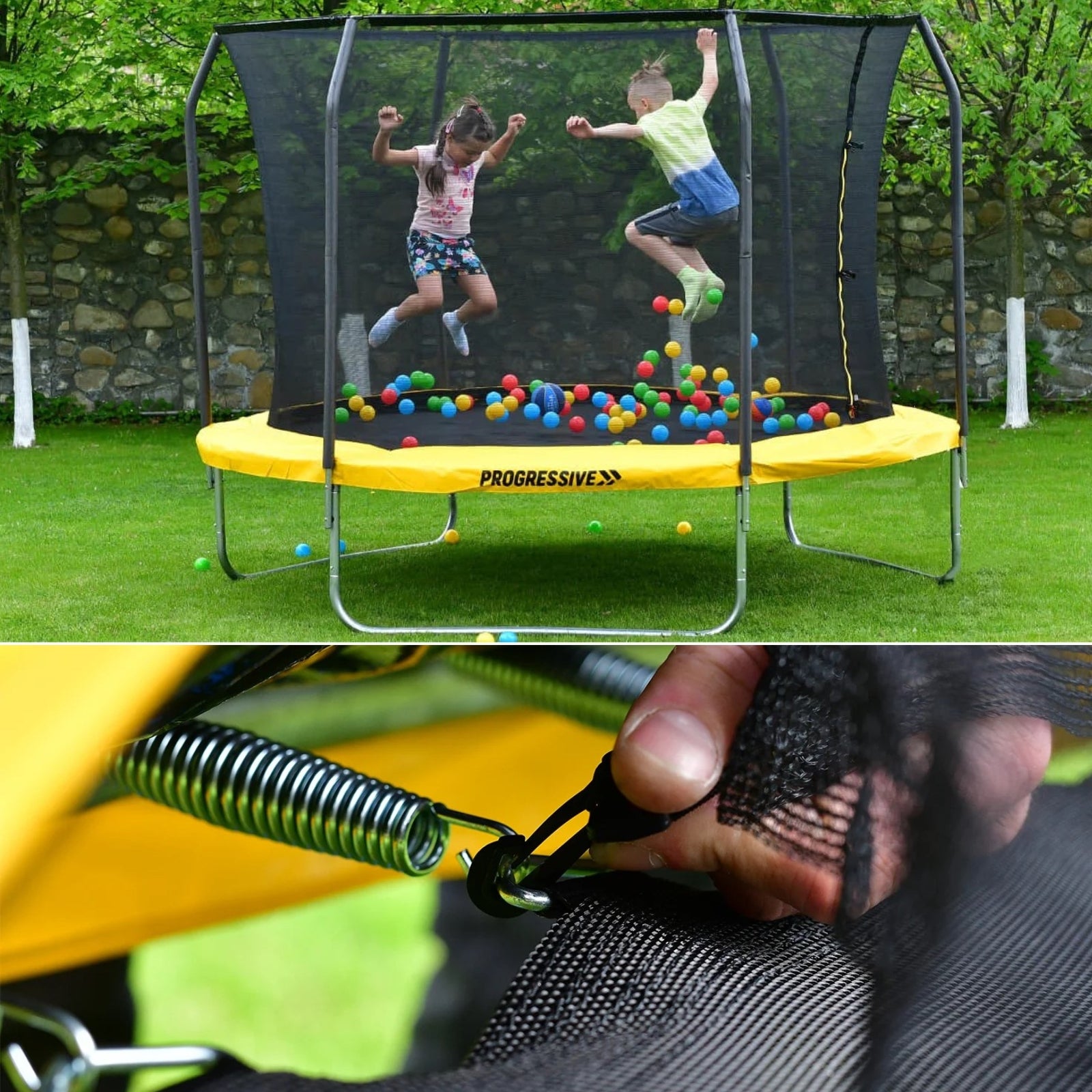 Thunder Deluxe Aufstelltrampolin rund (Ø244 cm) mit Netz - schwarz
