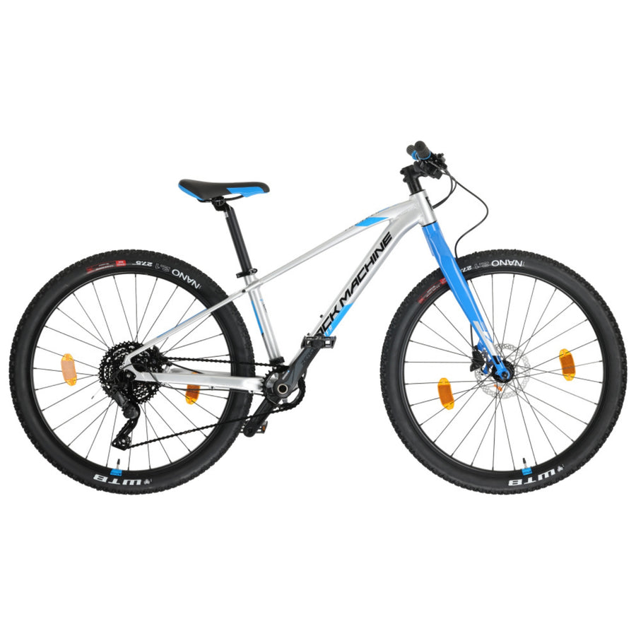 Rock Machine Thunder Junior Mountainbike silber/blau - 27-Zoll-Räder / 9V hydraulische Scheibenbremsen