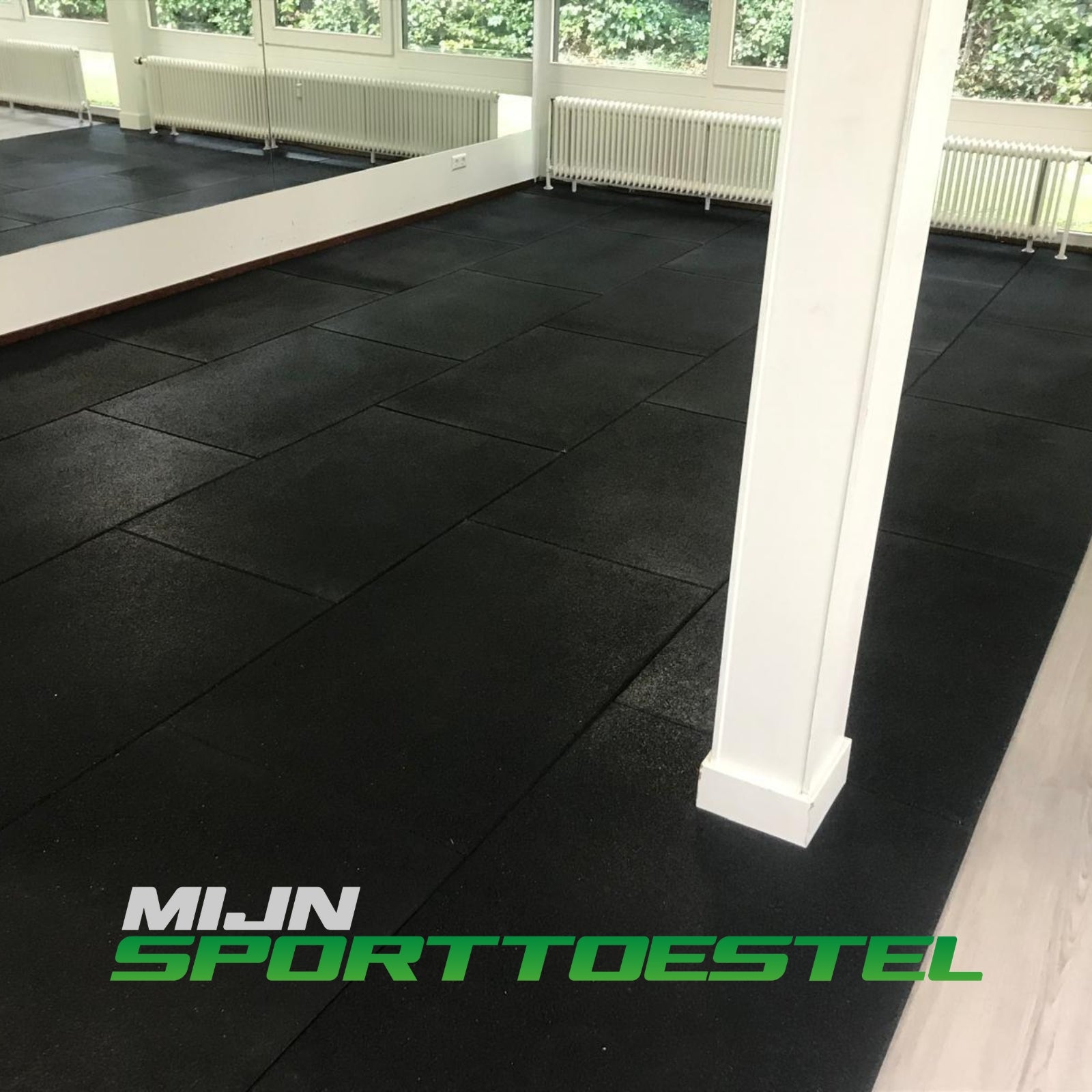 Gummi 100 x 100 x 1,5 cm Bodenelemente / Sportboden für Sport- &amp; Fitnessbereiche - jetzt mit kostenloser Verlegung