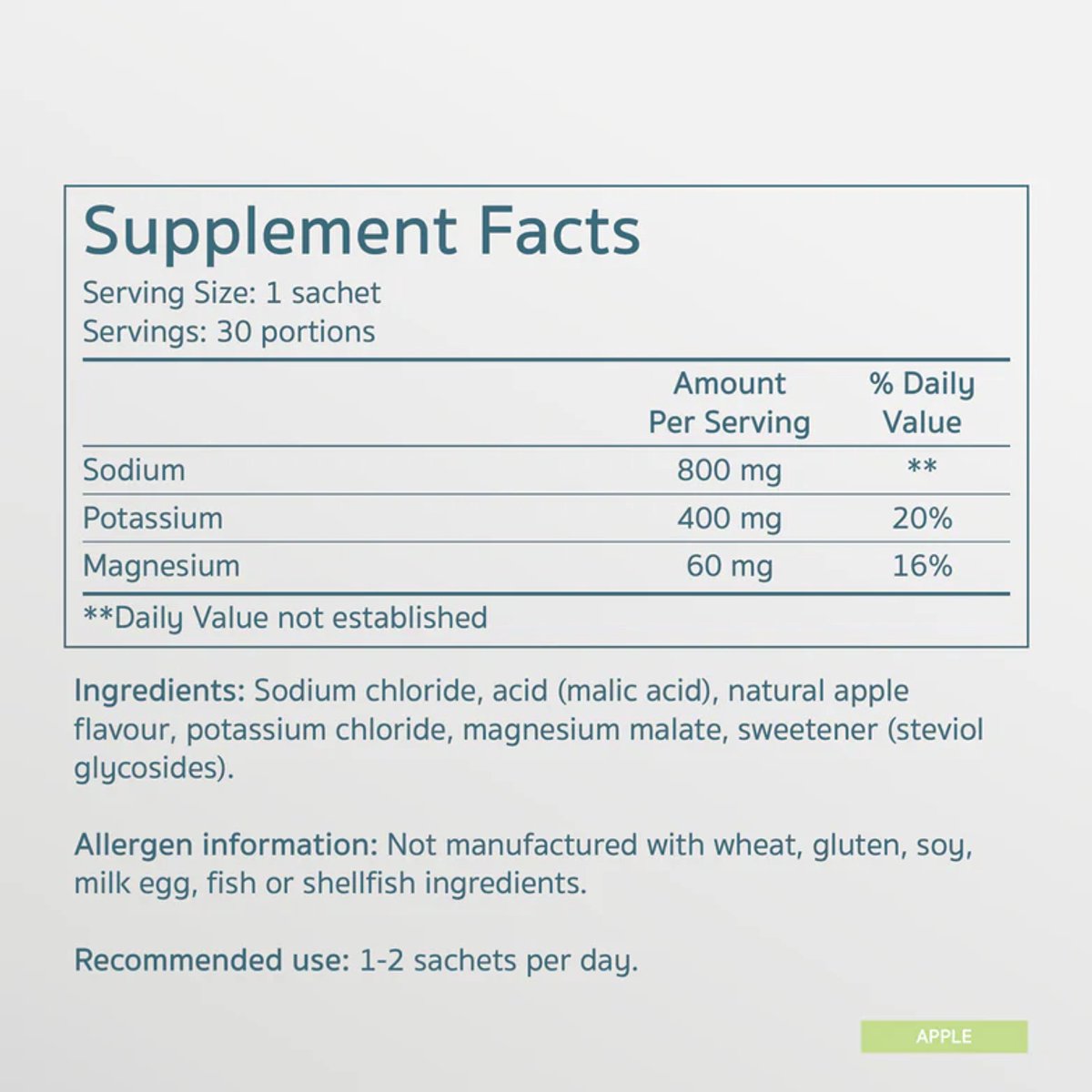 Salte Electrolytes Apple 30er-Pack – Hochwertige Elektrolyte mit Apfelgeschmack