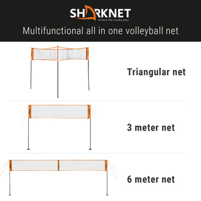 Dreiecknetz für Volleyball/Badminton - multifunktional - Sharknet